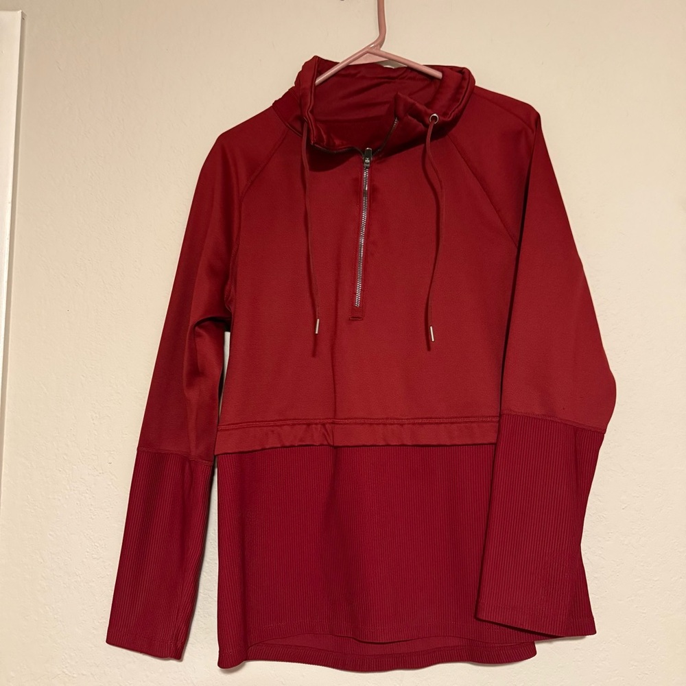 Avia Pullover Quarter Zip Maroon Active Sweatshirt Large Womens